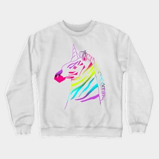 Neon Rainbow Zebracorn Unicorn Crewneck Sweatshirt